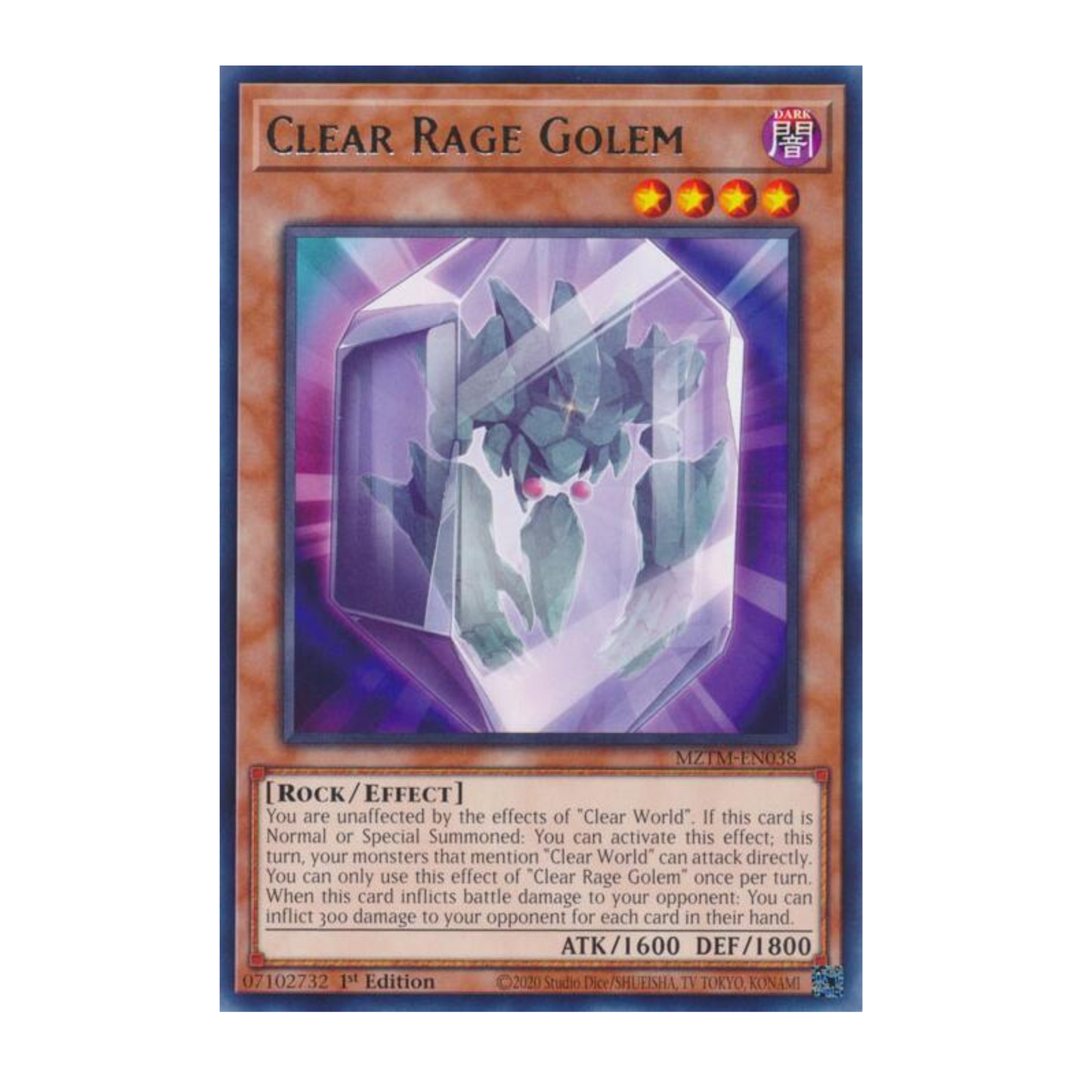 Yu-Gi-Oh! Clear Rage Golem - Maze of the Master (MZTM)