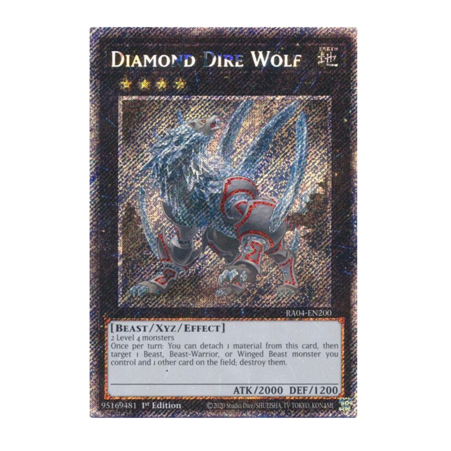 Yu-Gi-Oh! Diamond Dire Wolf (Platinum Secret Rare) - Quarter Century Stampede