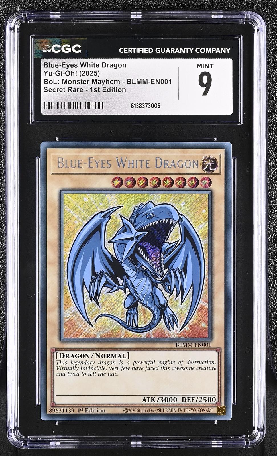 2025 BoL: Monster Mayhem #BLMM-EN001 Blue-Eyes White Dragon CGC 9