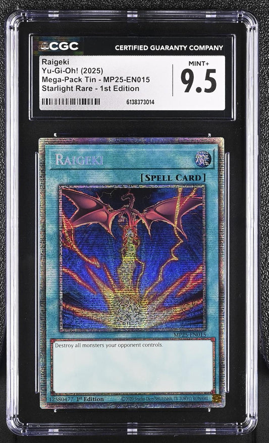 2025 Mega-Pack Tin #MP25-EN015 Raigeki CGC 9.5
