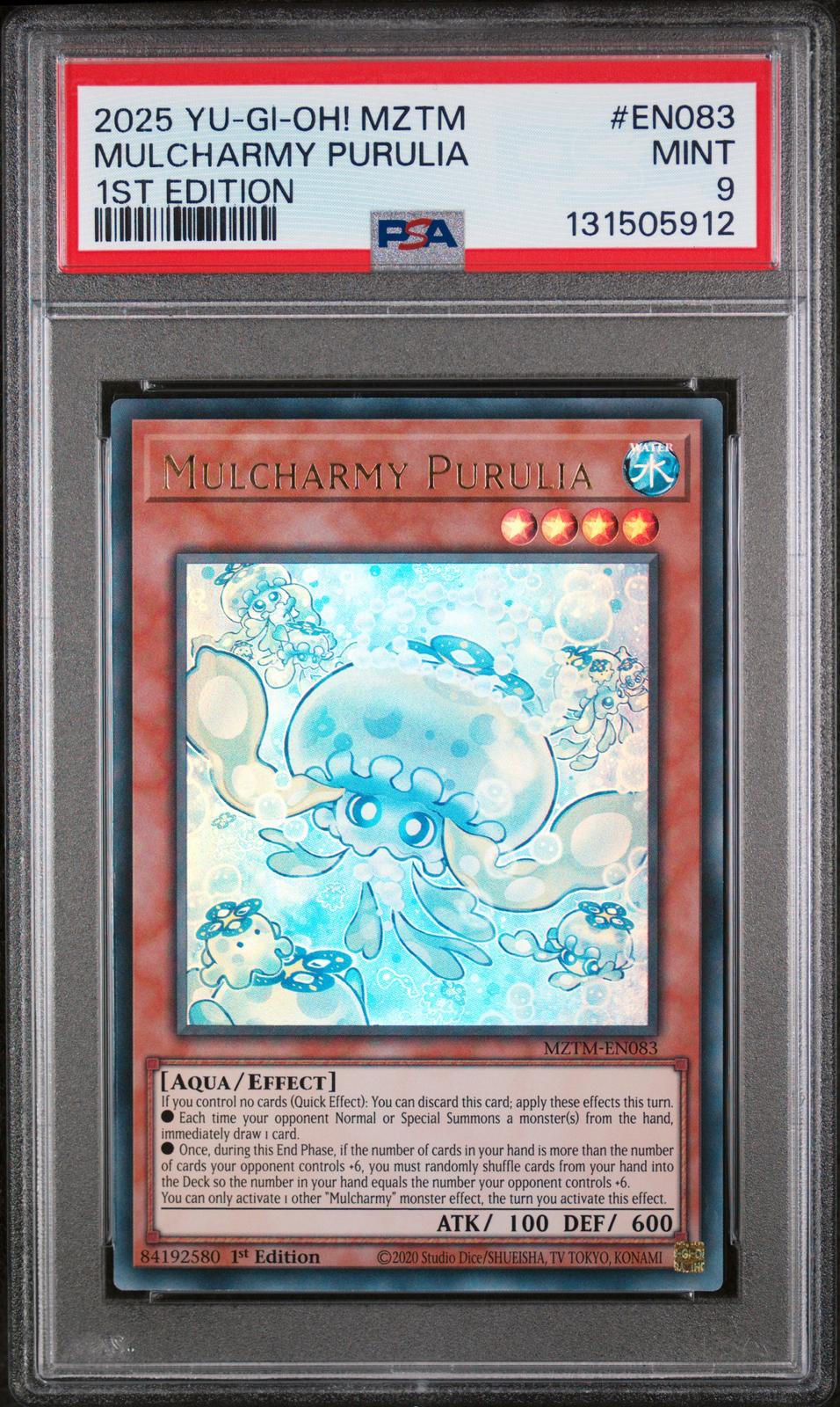 2025 Yu-Gi-Oh! Mztm-EN083 Mulcharmy Purulia 1st Edition PSA 9