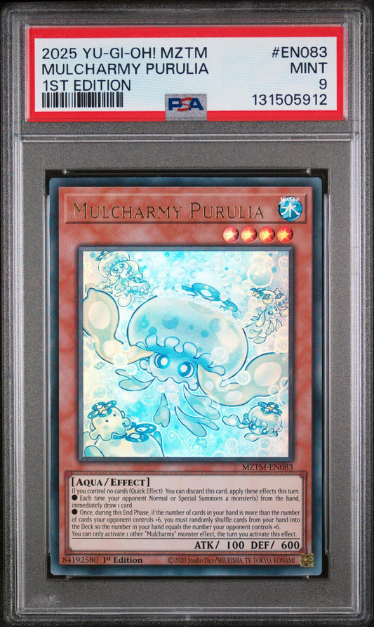 2025 Yu-Gi-Oh! Mztm-EN083 Mulcharmy Purulia 1st Edition PSA 9