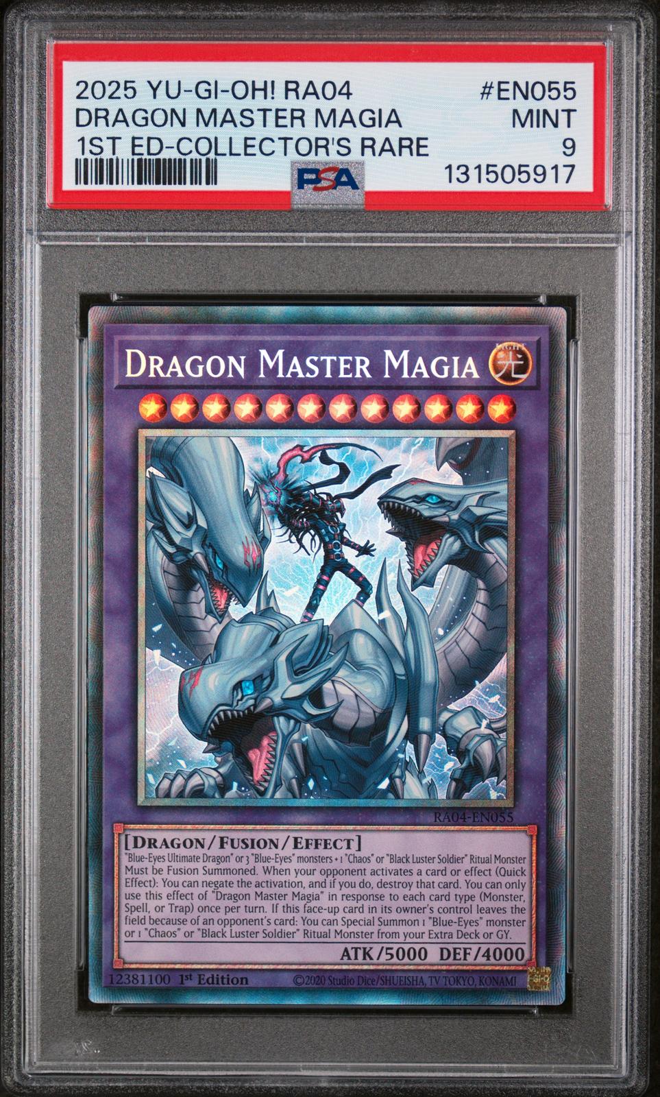 2025 Yu-Gi-Oh! Ra04-QCR EN055 Dragon Master Magia 1st Ed-Collector'S Rare PSA 9