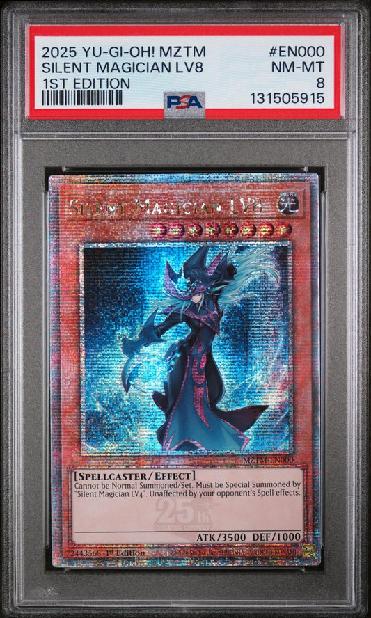 2025 Yu-Gi-Oh! Mztm- #EN000 Silent Magician Lv8 1st Edition PSA 8