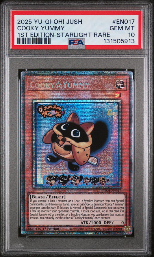 2025 Yu-Gi-Oh! Jush- #EN017 Cooky Yummy 1st Edition-Starlight Rare PSA 10