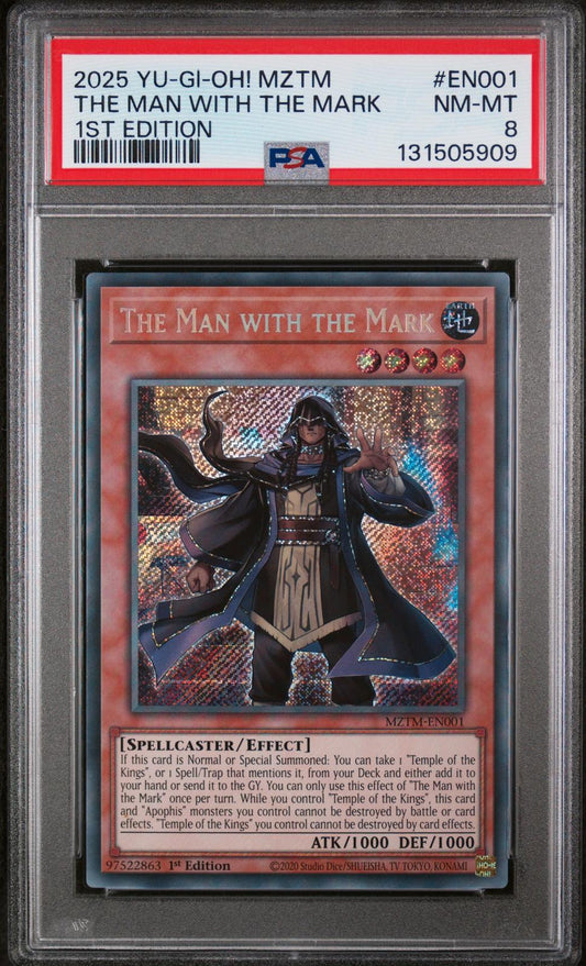 2025 Yu-Gi-Oh! Mztm- #EN001 The Man With The Mark 1st Edition PSA 8
