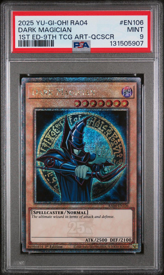 2025 Yu-Gi-Oh! Ra04-QCR Dark Magician 1st Ed-9th Tcg Art-Qcscr PSA 9