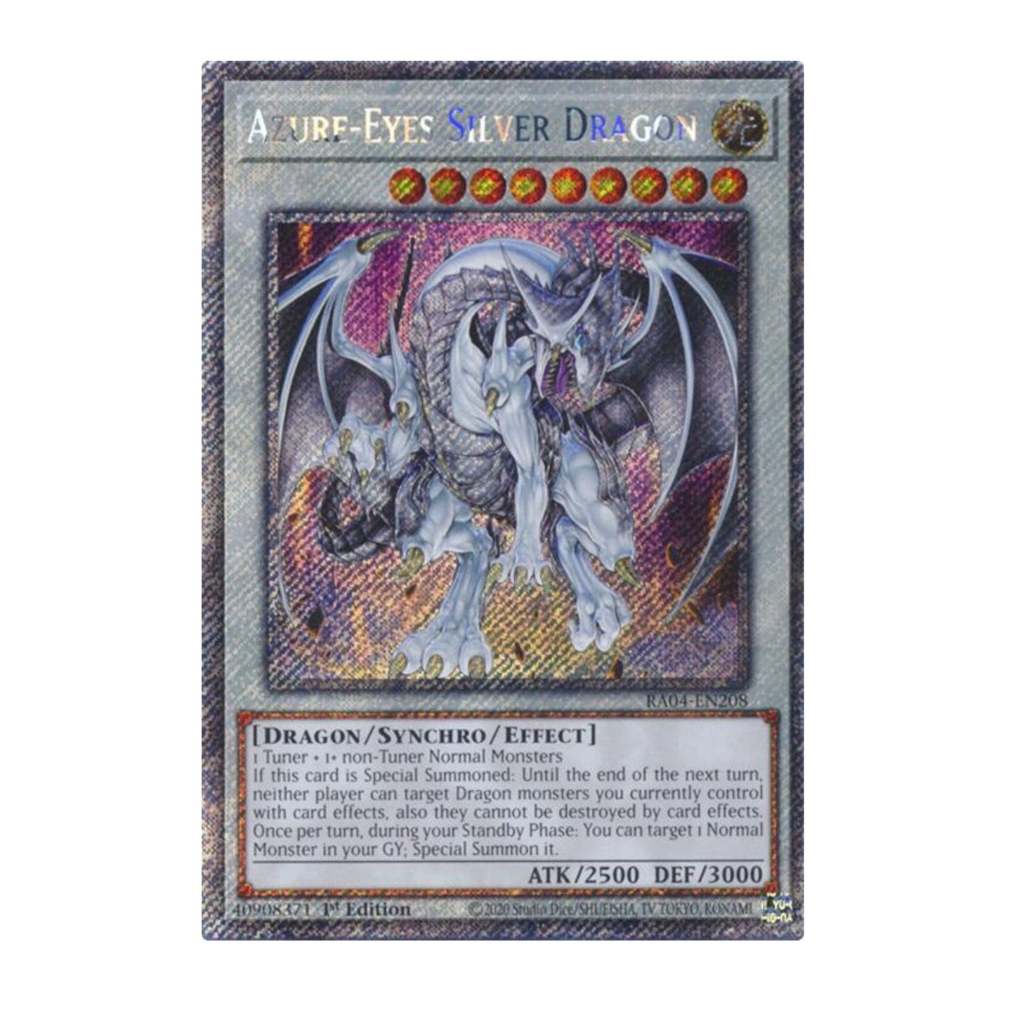 Yu-Gi-Oh! Azure-Eyes Silver Dragon (Platinum Secret Rare) - Quarter Century Stampede