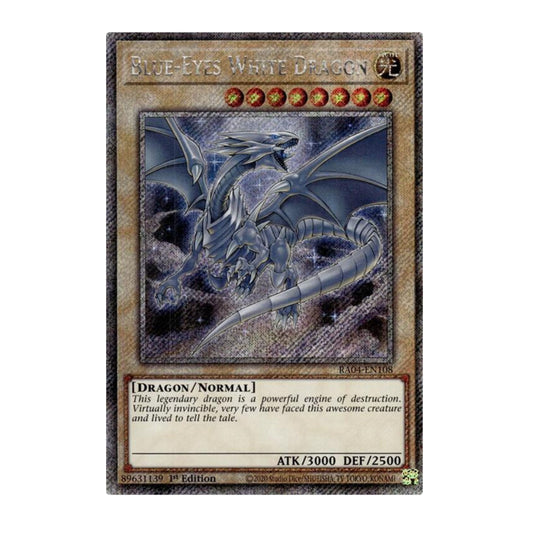 Yu-Gi-Oh! Blue-Eyes White Dragon (8th Art) (Platinum Secret Rare) - Quarter Century Stampede