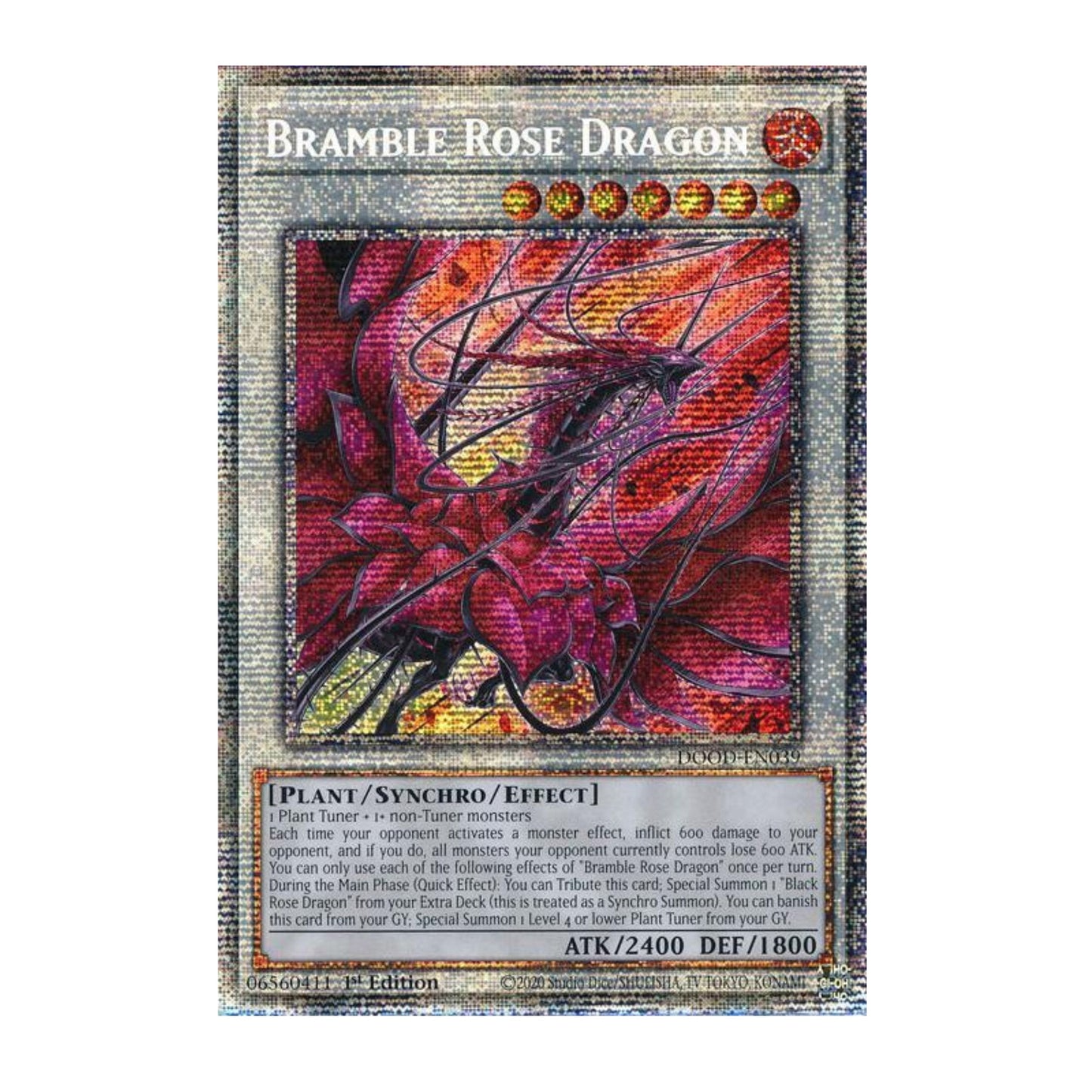 Yu-Gi-Oh! Bramble Rose Dragon (Starlight Rare) - Doom of Dimensions (DOOD)
