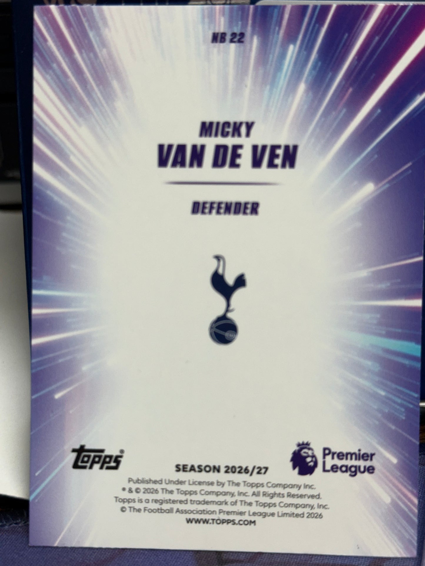 Micky Van De Ven - Topps Premier League 2026/27 Nitro Boost NB 22