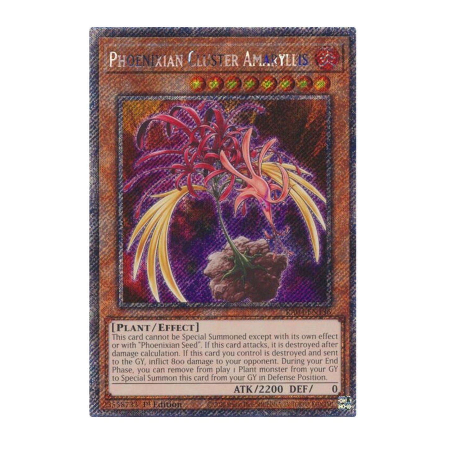 Yu-Gi-Oh! Phoenixian Cluster Amaryllis (Platinum Secret Rare) - Quarter Century Stampede
